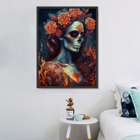 Crâne Diy Kits Peintures Par Numéros MJ2084