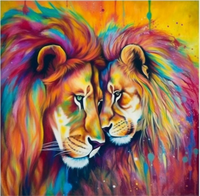 Lion Diy Kits Acrylique Peintures Par Numéros Pour Adulte Enfant MJ9181