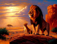 Lion Diy Kits Acrylique Peintures Par Numéros Pour Adulte Enfant MJ9203
