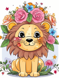 Lion Diy Kits Acrylique Peintures Par Numéros Pour Adulte Enfant MJ9210