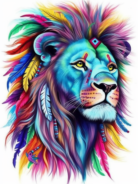 Lion Diy Kits Acrylique Peintures Par Numéros Pour Adulte Enfant MJ9215