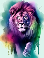 Lion Diy Kits Acrylique Peintures Par Numéros Pour Adulte Enfant MJ9234