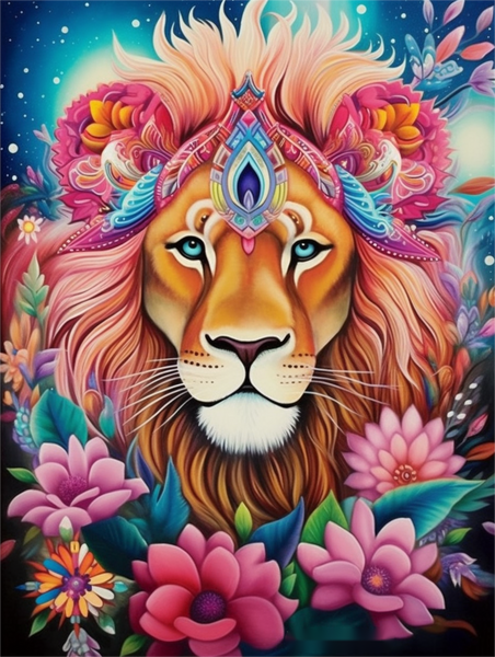 Lion Diy Kits Acrylique Peintures Par Numéros Pour Adulte Enfant MJ9235