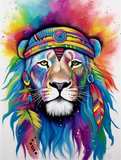 Lion Diy Kits Acrylique Peintures Par Numéros Pour Adulte Enfant MJ9237
