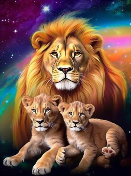 Lion Diy Kits Acrylique Peintures Par Numéros Pour Adulte Enfant MJ9247