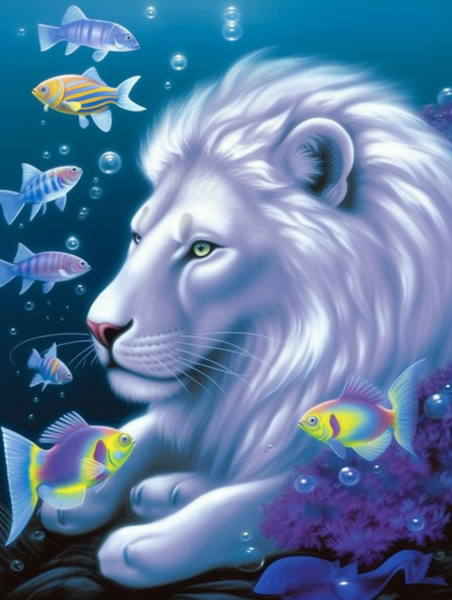 Lion Diy Kits Acrylique Peintures Par Numéros Pour Adulte Enfant MJ9248