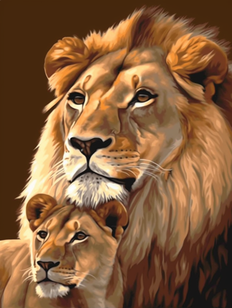 Lion Diy Kits Acrylique Peintures Par Numéros Pour Adulte Enfant MJ9251
