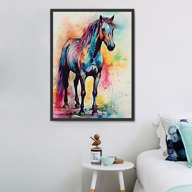 Auremi Kit Cheval Peinture Par Numéros Avec Cadre Bois-Animaux Peinture