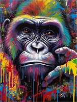 Singe Diy Kits Acrylique Peintures Par Numéros Pour Adulte Enfant MJ9616