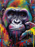 Singe Diy Kits Acrylique Peintures Par Numéros Pour Adulte Enfant MJ9616