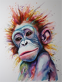 Singe Diy Kits Acrylique Peintures Par Numéros Pour Adulte Enfant MJ9623