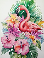 Flamant Diy Kits Acrylique Peintures Par Numéros Pour Adulte Enfant MJ9635