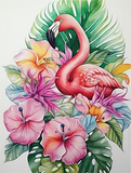 Flamant Diy Kits Acrylique Peintures Par Numéros Pour Adulte Enfant MJ9635