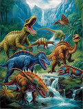 Dinosaure Diy Kits Acrylique Peintures Par Numéros Pour Adulte Enfant MJ9720