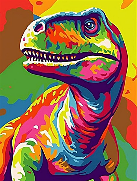 Dinosaure Diy Kits Acrylique Peintures Par Numéros Pour Adulte Enfant MJ9721