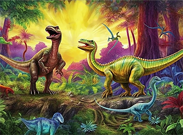 Dinosaure Diy Kits Acrylique Peintures Par Numéros Pour Adulte Enfant MJ9723