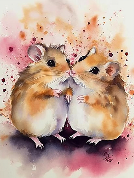Souris Diy Kits Acrylique Peintures Par Numéros Pour Adulte Enfant MJ9737