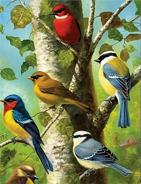 Oiseau Diy Kits Peintures Par Numéros MJ9924