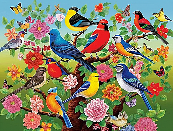 Oiseau Diy Kits Peintures Par Numéros MJ9980