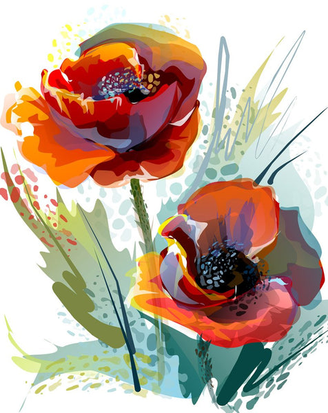 Fleur Diy Kits Acrylique Peintures Par Numéros Pour Adulte Enfant VM97620