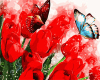 Fleur Diy Kits Acrylique Peinture Par Numéros Pour Adulte Enfant WM384